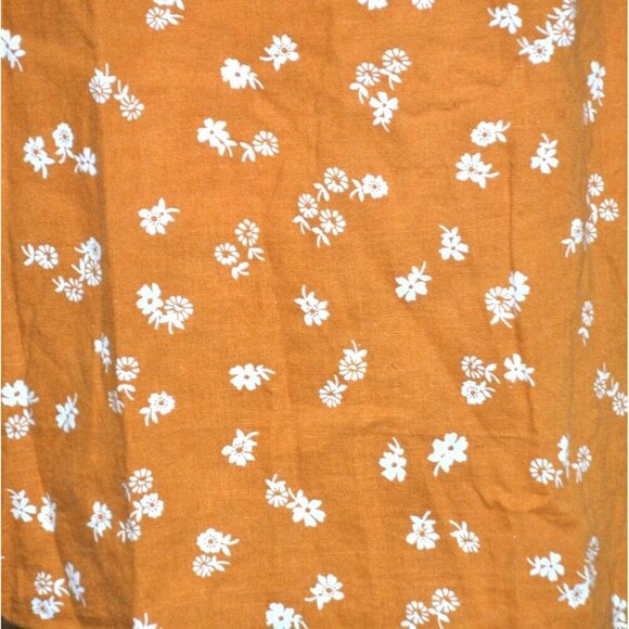 Old Navy Plus Size XXL Mustard Yellow Linen Blend Sleeveless Top Ruffle Floral - Picture 7 of 10